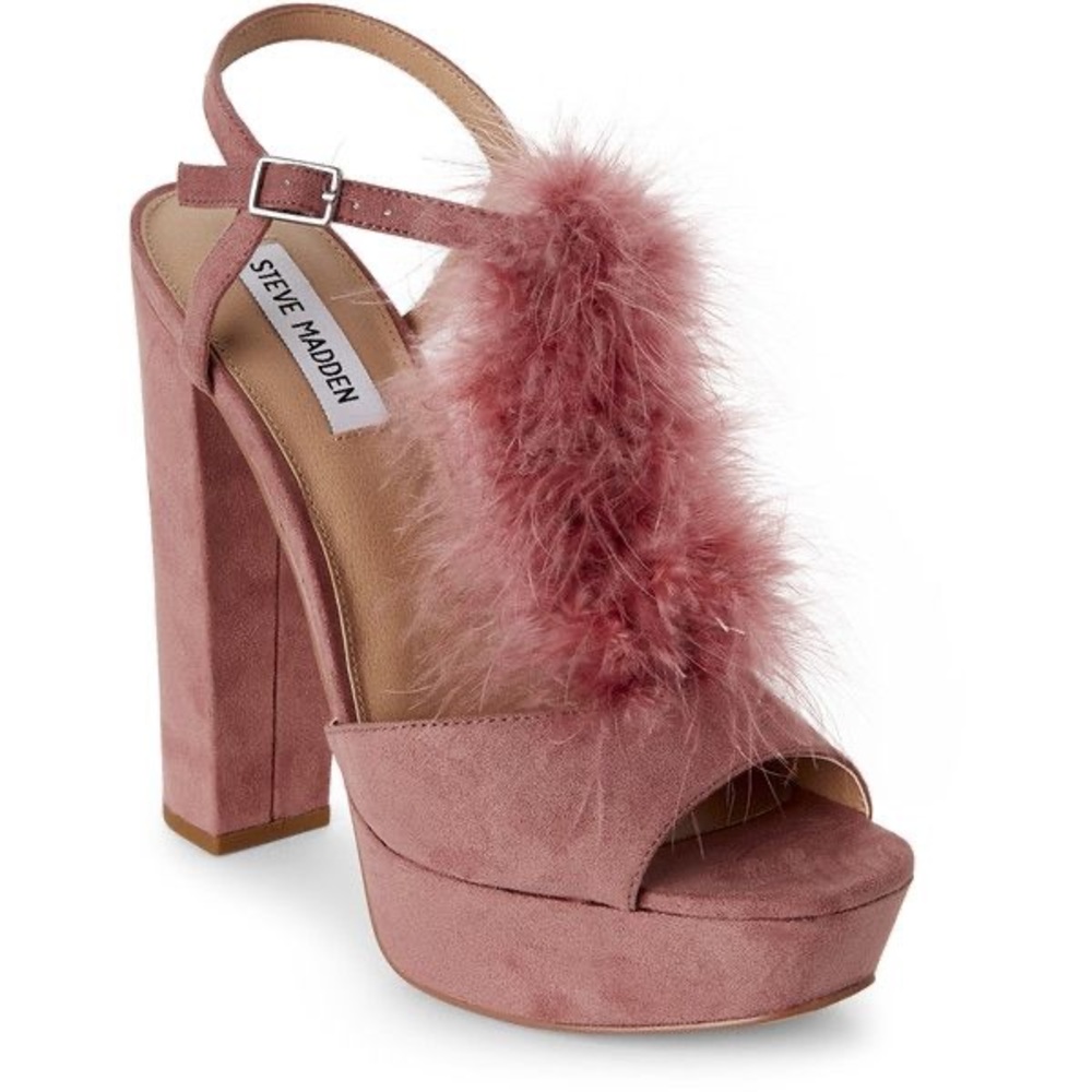 Pink Furry Platform Heel